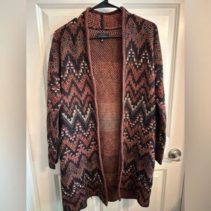 Lucky Brand Orange and Black Knit Cardigan